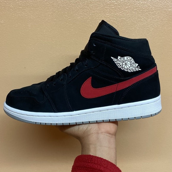 Air Jordan 1 Mid Multi Color Swoosh Black 554724-065 - Picture 3 of 16